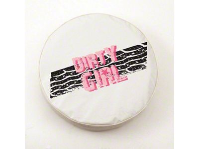 Dirty Girl Treads Spare Tire Cover with Camera Port; White (18-24 Jeep Wrangler JL)