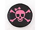 Pink Pirate Girl Logo Spare Tire Cover with Camera Port; Black (18-24 Jeep Wrangler JL)