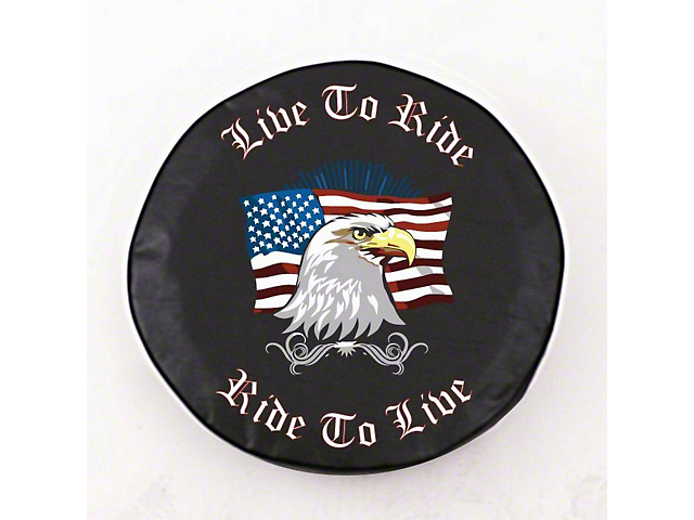 Ride to Live, Live to Ride Spare Tire Cover with Camera Port (18-23 Jeep Wrangler JL)