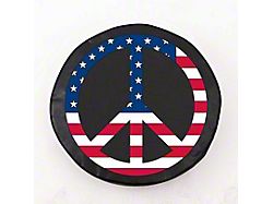USA Peace Style 1 Spare Tire Cover with Camera Port; Black (18-23 Jeep Wrangler JL)