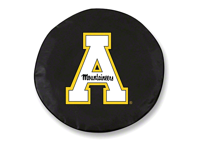 Appalachian State Spare Tire Cover with Camera Port; Black (18-23 Jeep Wrangler JL)