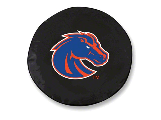 Boise State Spare Tire Cover with Camera Port; Black (18-24 Jeep Wrangler JL)