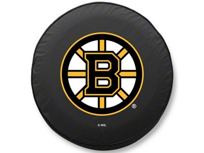 Boston Bruins Spare Tire Cover with Camera Port; Black (18-24 Jeep Wrangler JL)