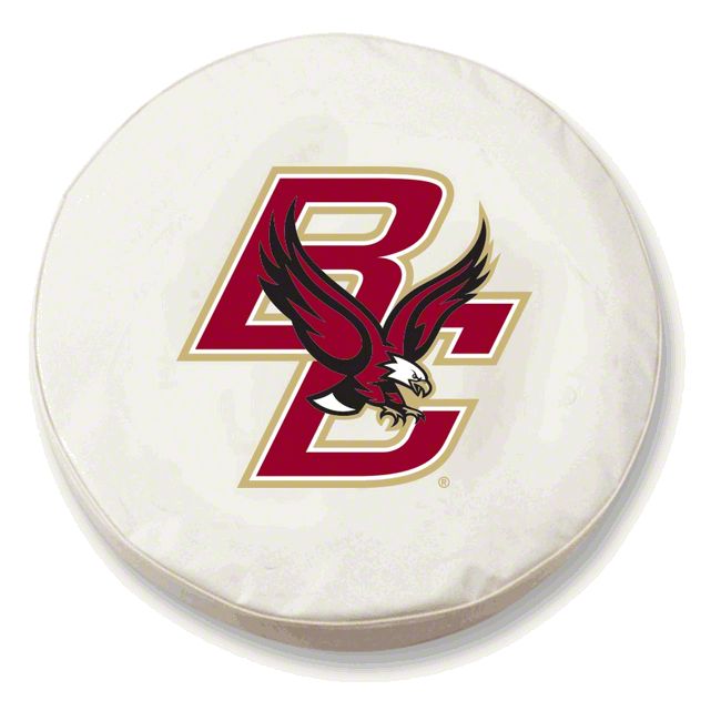 Boston College Spare Tire Cover with Camera Port; White (18-23 Jeep Wrangler JL)