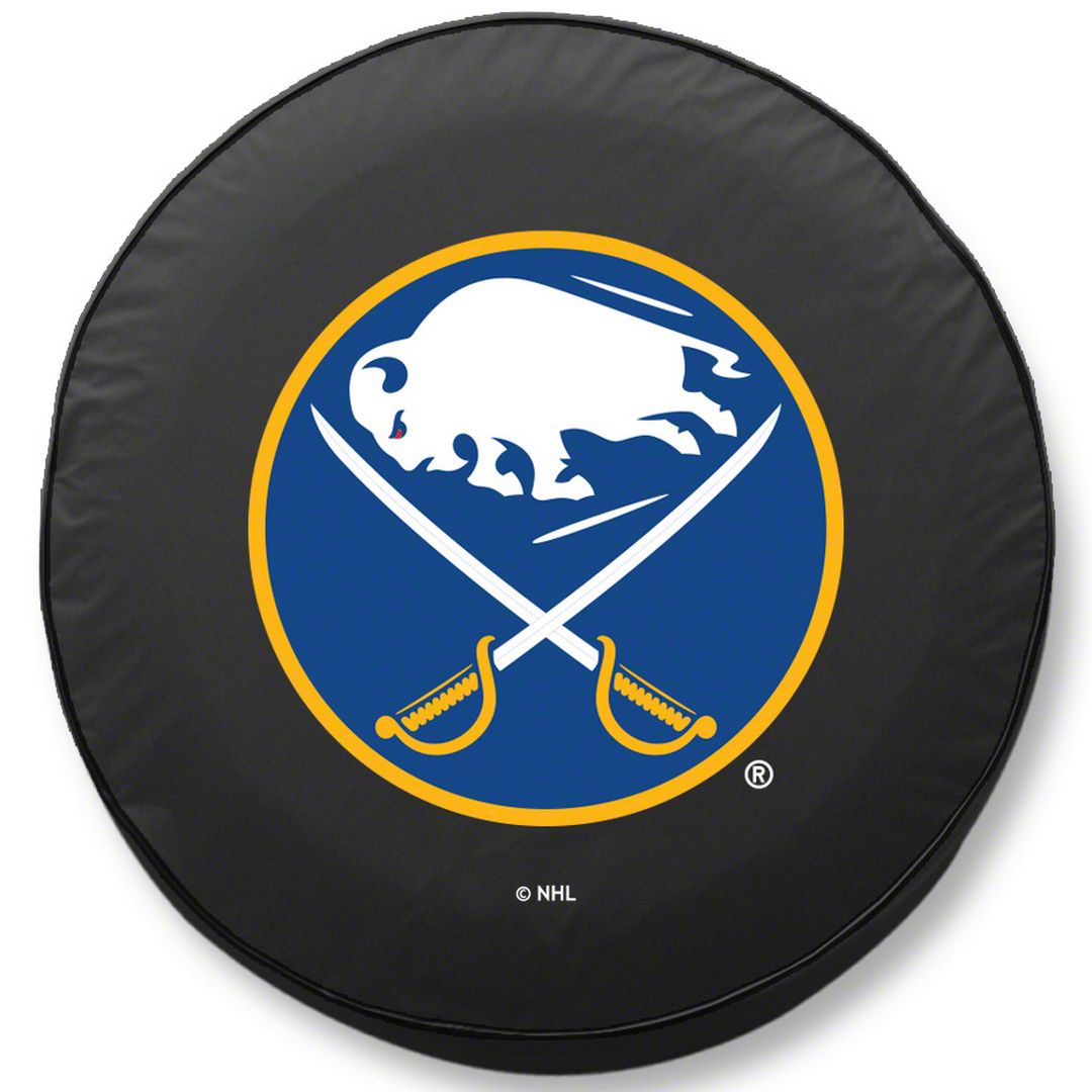 Jeep Wrangler Buffalo Sabres Spare Tire Cover with Camera Port; Black  (18-23 Jeep Wrangler JL) Free Shipping