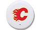 Calgary Flames Spare Tire Cover; White (66-18 Jeep CJ5, CJ7, Wrangler YJ, TJ & JK)