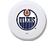 Edmonton Oilers Spare Tire Cover; White (66-18 Jeep CJ5, CJ7, Wrangler YJ, TJ & JK)