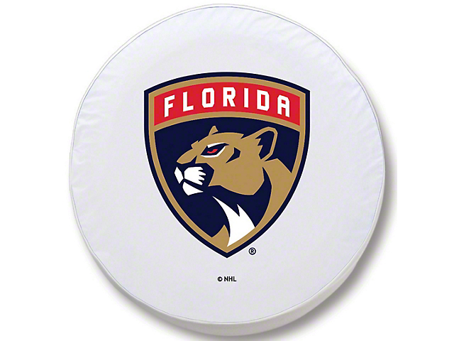 Florida Panthers Spare Tire Cover with Camera Port; White (18-23 Jeep Wrangler JL)