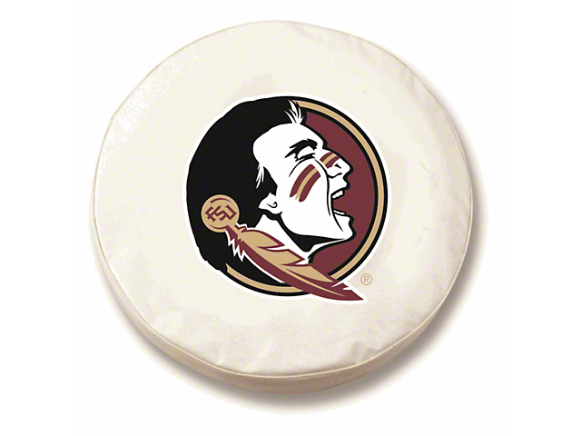 Florida State University Head Spare Tire Cover with Camera Port; White (18-23 Jeep Wrangler JL)