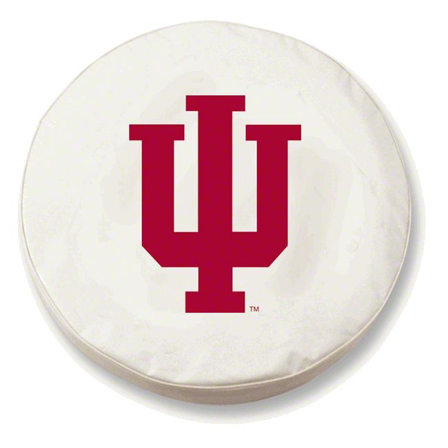 Jeep Wrangler Indiana University Spare Tire Cover with Camera Port; White  (18-23 Jeep Wrangler JL) Free Shipping
