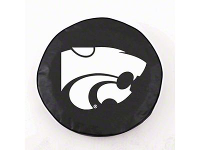 Kansas State University Spare Tire Cover with Camera Port; Black (18-24 Jeep Wrangler JL)