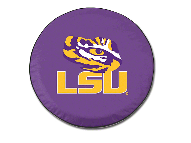 Louisiana State University Spare Tire Cover with Camera Port; Purple (21-23 Bronco)