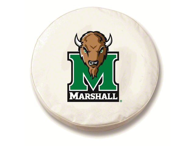 Marshall University Spare Tire Cover with Camera Port; White (21-24 Bronco)