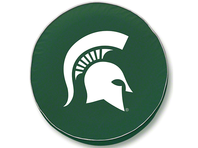 Michigan State University Spare Tire Cover with Camera Port; Green (18-23 Jeep Wrangler JL)