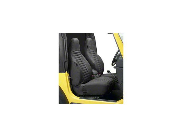 Bestop Factory High-Back Bucket Front Seat Covers; Black Denim (97-02 Jeep Wrangler TJ)