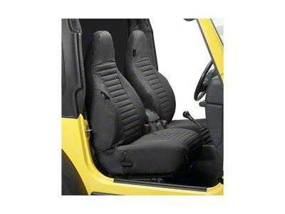 Bestop Factory High-Back Bucket Front Seat Covers; Black Denim (97-02 Jeep Wrangler TJ)