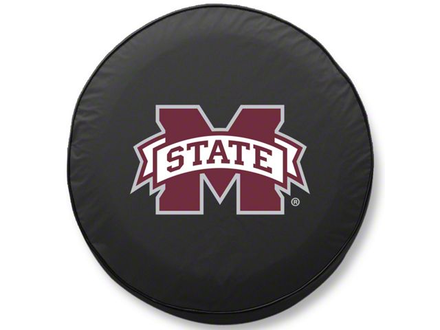 Mississippi State University Spare Tire Cover with Camera Port; Black (18-24 Jeep Wrangler JL)