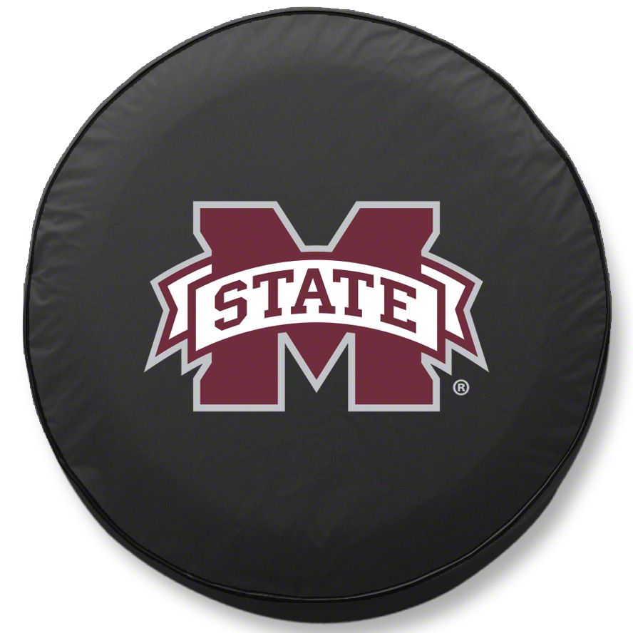 Jeep Wrangler Mississippi State University Spare Tire Cover with Camera  Port; Black (18-23 Jeep Wrangler JL) Free Shipping