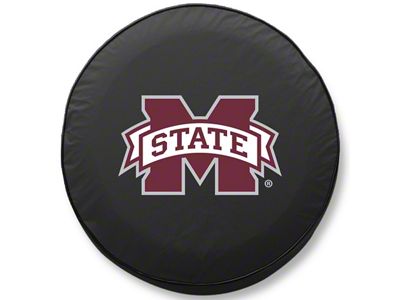 Mississippi State University Spare Tire Cover with Camera Port; Black (18-24 Jeep Wrangler JL)