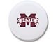 Mississippi State University Spare Tire Cover with Camera Port; White (18-24 Jeep Wrangler JL)