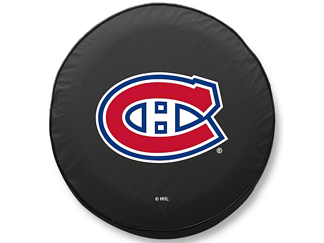 Montreal Canadiens Spare Tire Cover with Camera Port; Black (18-23 Jeep Wrangler JL)