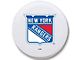 New York Rangers Spare Tire Cover with Camera Port; White (18-24 Jeep Wrangler JL)