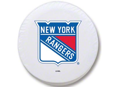 New York Rangers Spare Tire Cover; White (66-18 Jeep CJ5, CJ7, Wrangler YJ, TJ & JK)