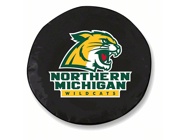 Northern Michigan University Spare Tire Cover with Camera Port; Black (21-23 Bronco)