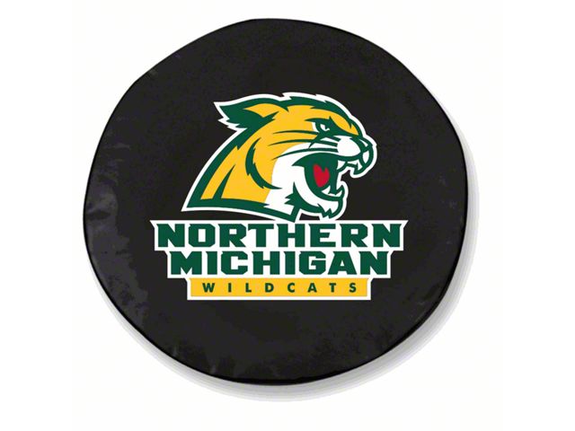 Northern Michigan University Spare Tire Cover with Camera Port; Black (21-24 Bronco)