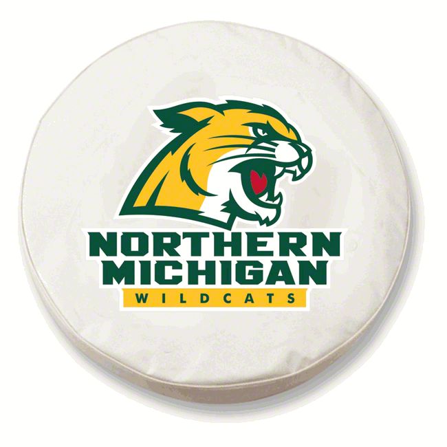 Northern Michigan University Spare Tire Cover with Camera Port; White (18-23 Jeep Wrangler JL)
