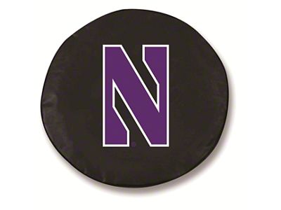 Northwestern University Spare Tire Cover with Camera Port; Black (21-23 Bronco)