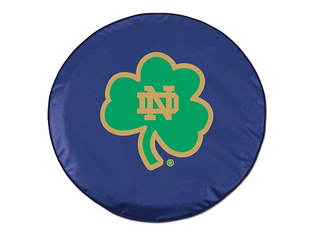 Shamrock Notre Dame Spare Tire Cover with Camera Port; Navy (18-23 Jeep Wrangler JL)