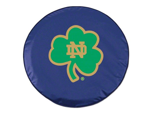 Shamrock Notre Dame Spare Tire Cover with Camera Port; Navy (18-24 Jeep Wrangler JL)