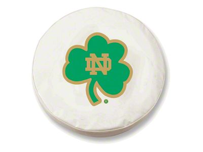 Shamrock Notre Dame Spare Tire Cover with Camera Port; White (18-24 Jeep Wrangler JL)