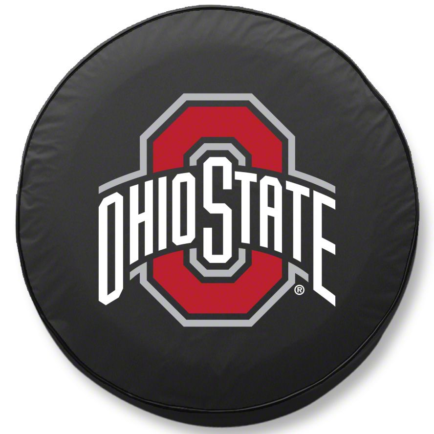 Jeep Wrangler Ohio State University Spare Tire Cover with Camera Port;  Black (18-23 Jeep Wrangler JL) Free Shipping