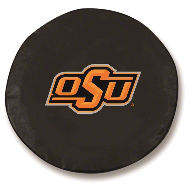 Oklahoma State University Spare Tire Cover with Camera Port; Black (21-23 Bronco)