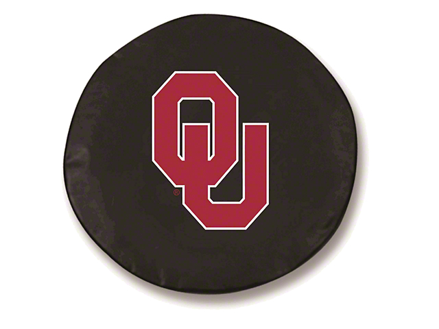 Oklahoma University Spare Tire Cover with Camera Port; Black (21-23 Bronco)