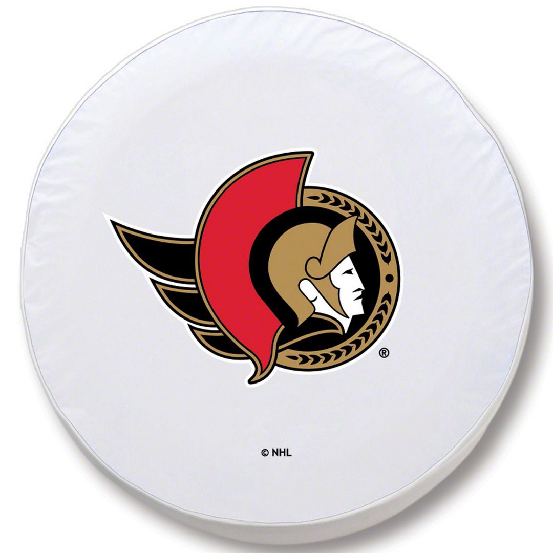 Ottawa Senators Spare Tire Cover with Camera Port; White (18-23 Jeep Wrangler JL)
