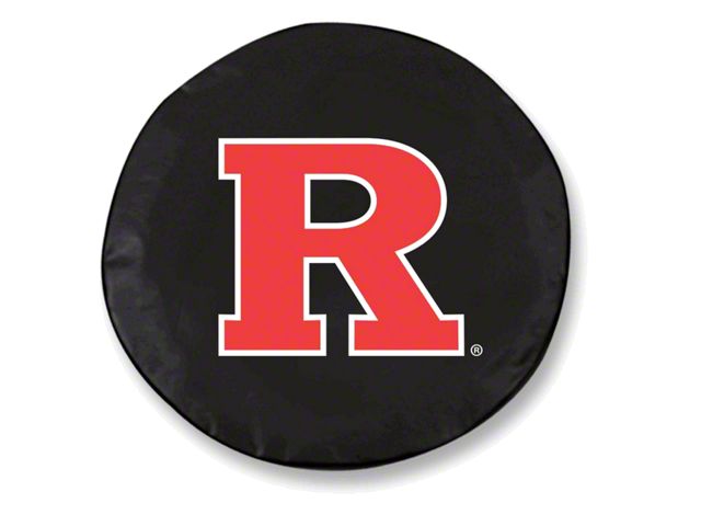 Rutgers University Spare Tire Cover; Black (66-18 Jeep CJ5, CJ7, Wrangler YJ, TJ & JK)