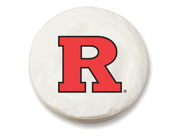 Rutgers University Spare Tire Cover with Camera Port; White (18-24 Jeep Wrangler JL)