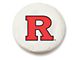 Rutgers University Spare Tire Cover; White (66-18 Jeep CJ5, CJ7, Wrangler YJ, TJ & JK)
