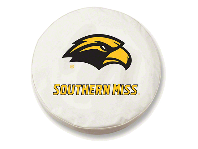 Southern Mississippi University Spare Tire Cover with Camera Port; White (18-23 Jeep Wrangler JL)