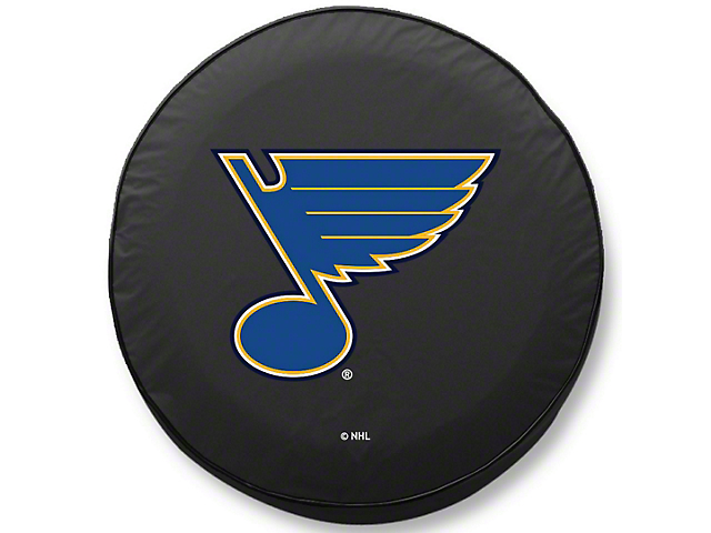 St. Louis Blues Spare Tire Cover with Camera Port; Black (18-23 Jeep Wrangler JL)
