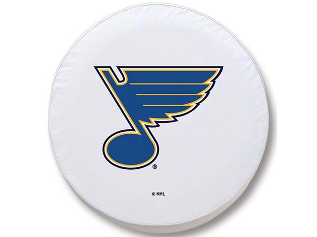 St. Louis Blues Spare Tire Cover with Camera Port; White (18-24 Jeep Wrangler JL)