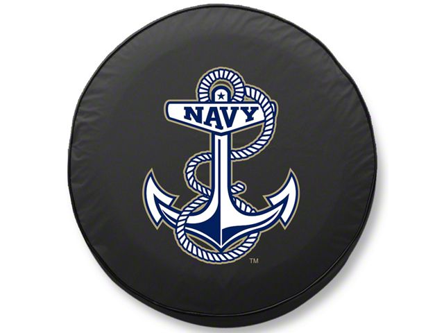 U.S. Naval Academy Spare Tire Cover with Camera Port; Black (21-24 Bronco)