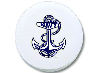 U.S. Naval Academy Spare Tire Cover with Camera Port; White (21-24 Bronco)