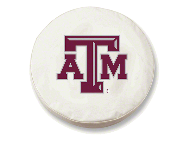 Texas A&M University Spare Tire Cover with Camera Port; White (18-23 Jeep Wrangler JL)