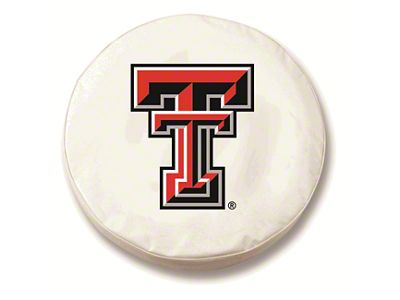 Texas Tech University Spare Tire Cover; White (66-18 Jeep CJ5, CJ7, Wrangler YJ, TJ & JK)