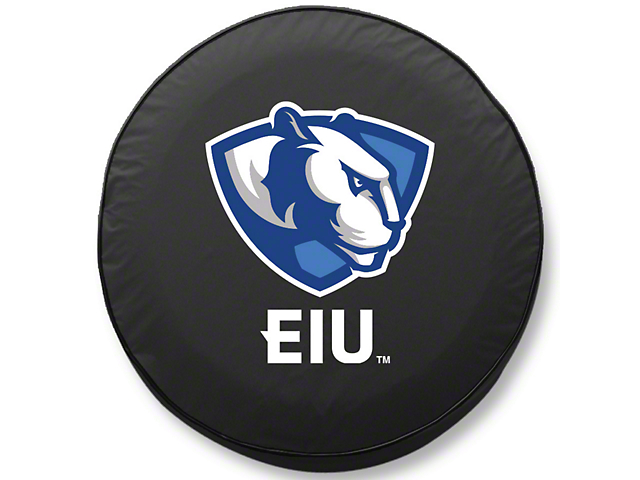 Eastern Illinois University Spare Tire Cover with Camera Port; Black (18-23 Jeep Wrangler JL)