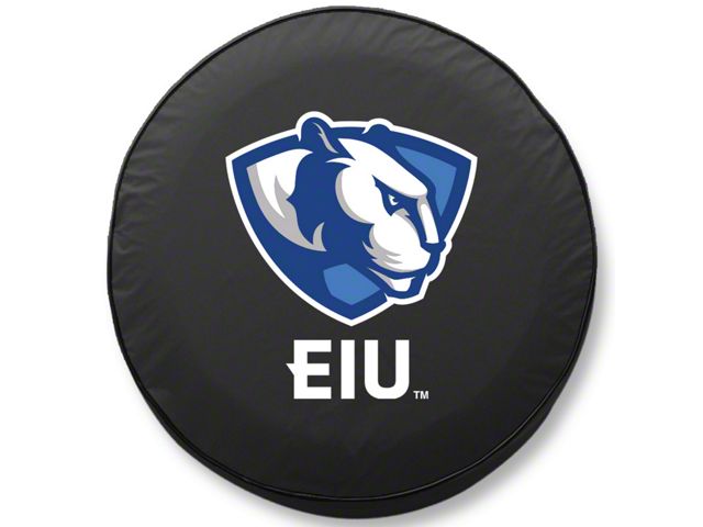 Eastern Illinois University Spare Tire Cover with Camera Port; Black (18-24 Jeep Wrangler JL)